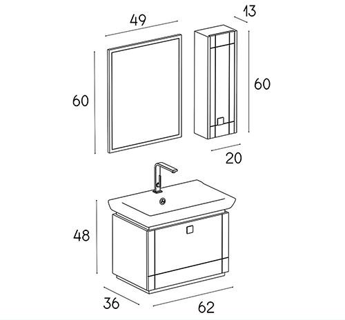 PVC vanity cabinet model D-6010